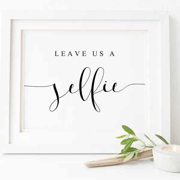 Selfie Station Wedding Sign, Reception Poster Print