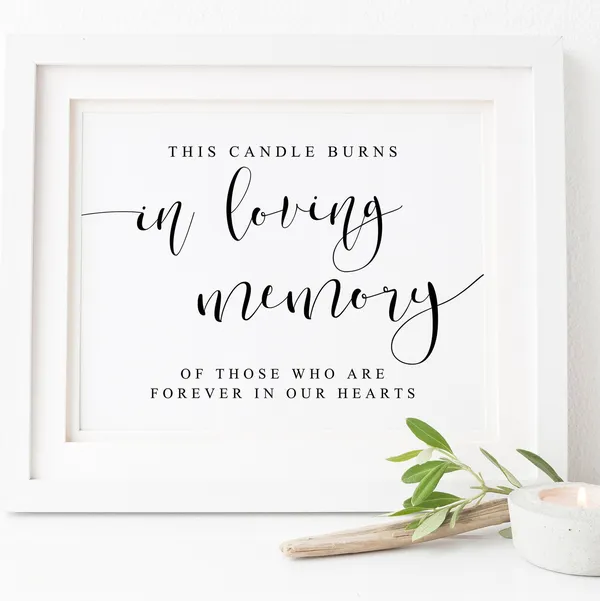 This Candle Burns In Loving Memory Memorial Sign