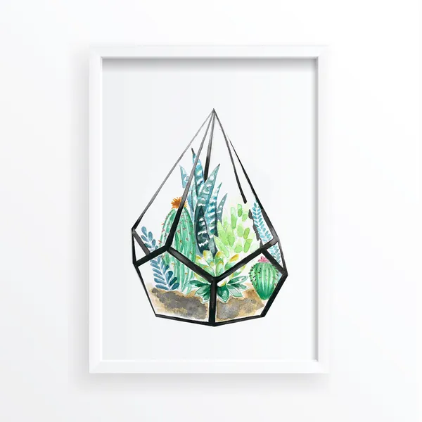 Terrarium Botanical Illustration Art Print