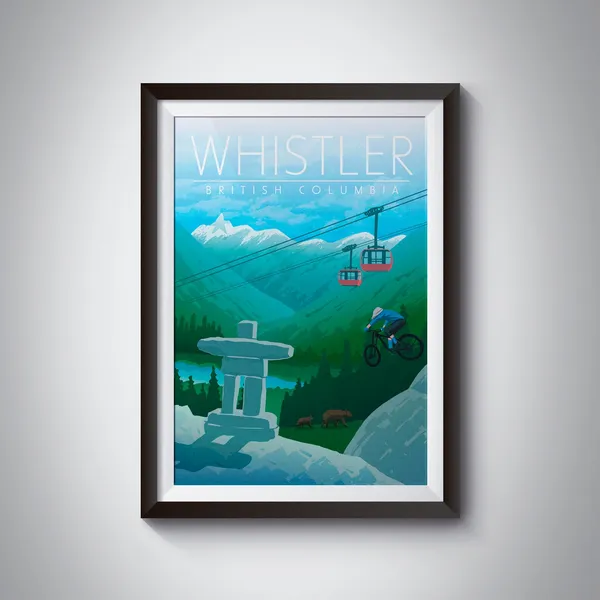 Whistler Travel Poster, British Columbia Mountains
