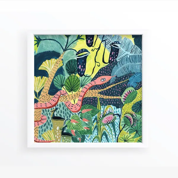 Snake Botanical Illustration, Tropical Jungle Art Print