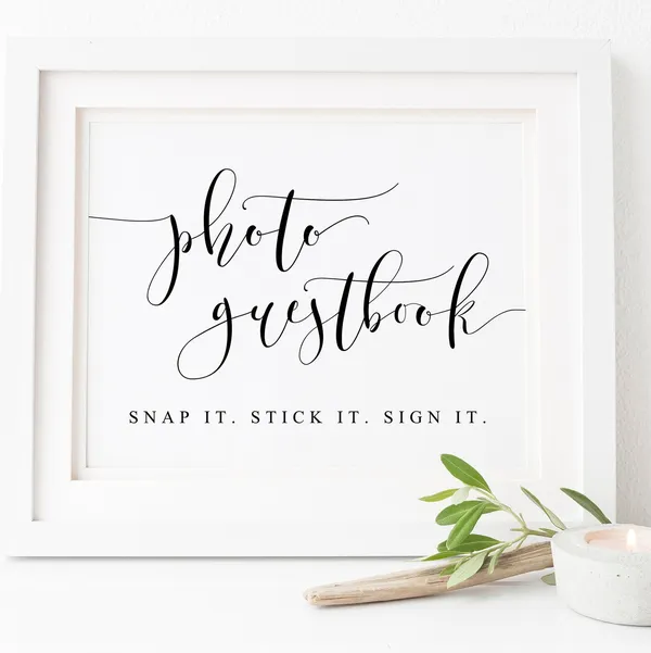 Photo Guestbook Wedding Sign, Reception Print