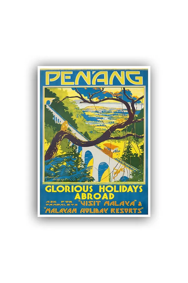Penang Malaysia Travel Poster, Asian Travel Poster