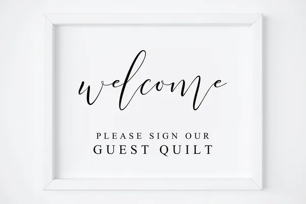Welcome Please Sign Our Guest Quilt Wedding Art Print
