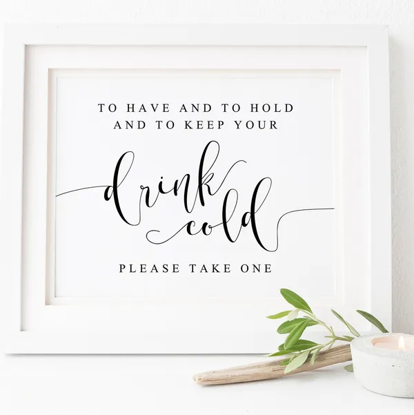 Wedding Bar Drink Sign, Bridal Shower Art Print