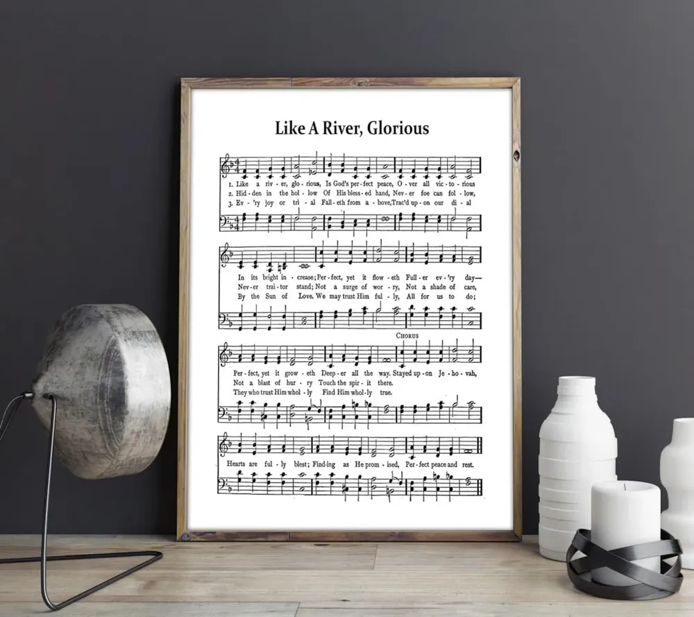 Like A River Glorious Hymn Sheet Music Poster - Image 2