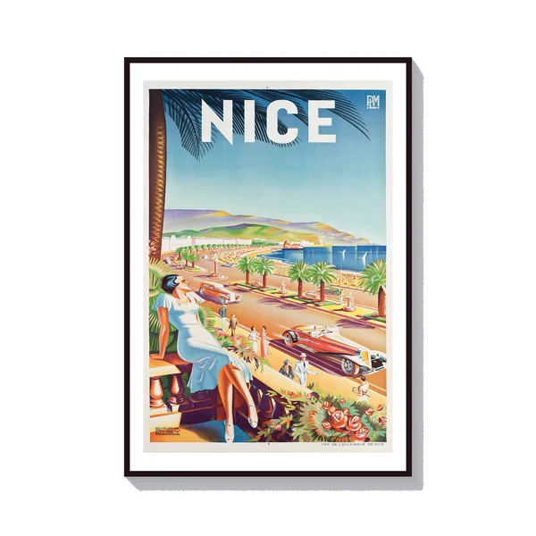 Paris France Vintage Travel Poster Print