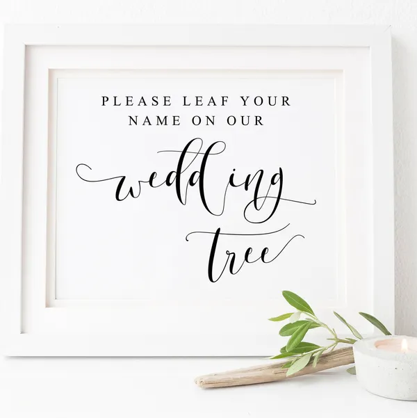 Wedding Tree Fingerprint Guest Book Sign Art Print