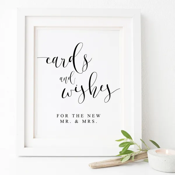 Cards And Wishes Wedding Reception Sign Art Print