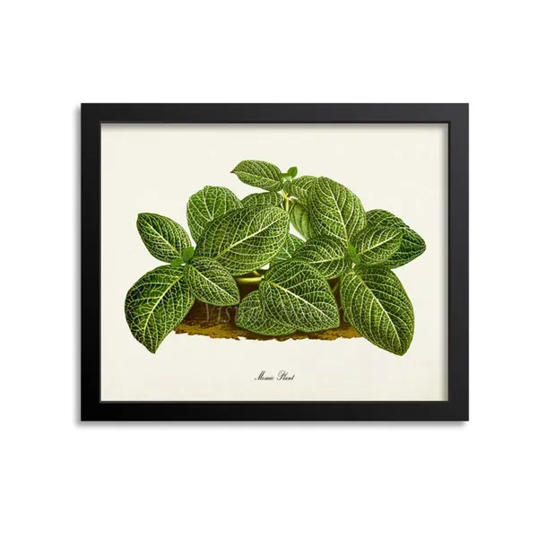 Mosaic Plant Botanical Art Print, Green Decor