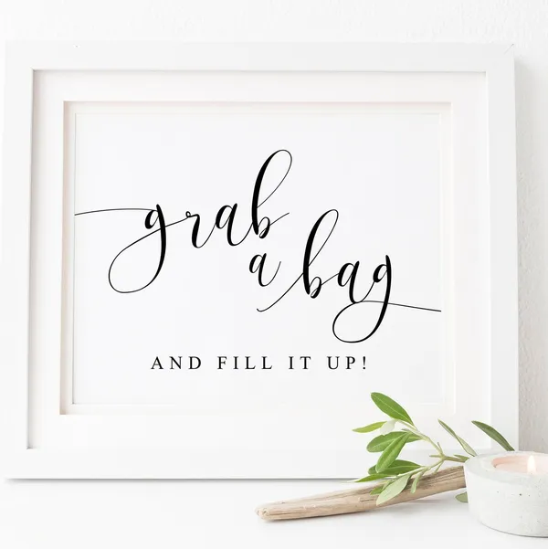 Grab A Bag Fill It Up Bar Sign Art Print