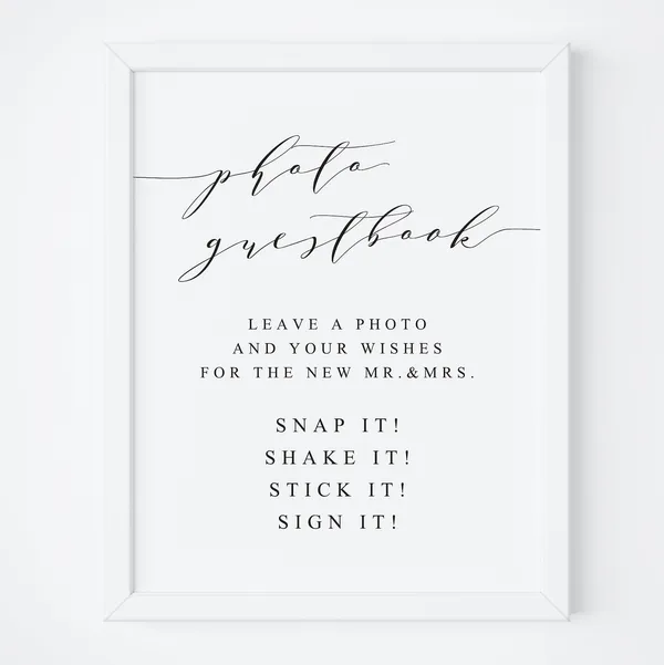 Wedding Photo Guest Book Sign, Reception Print