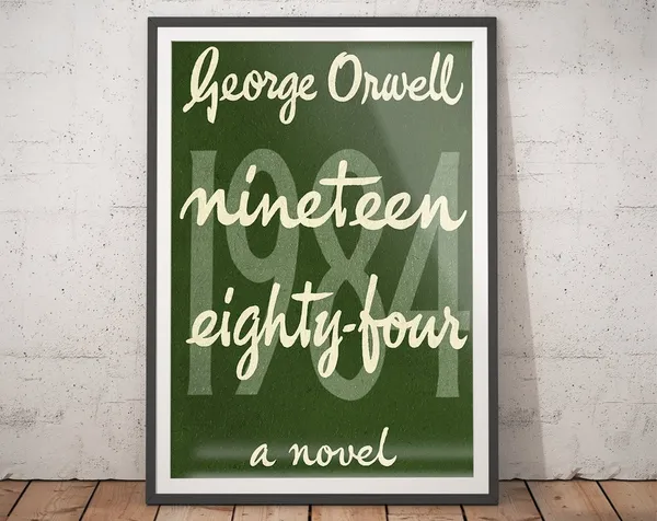 1984 George Orwell Literary Art Print, Book Cover