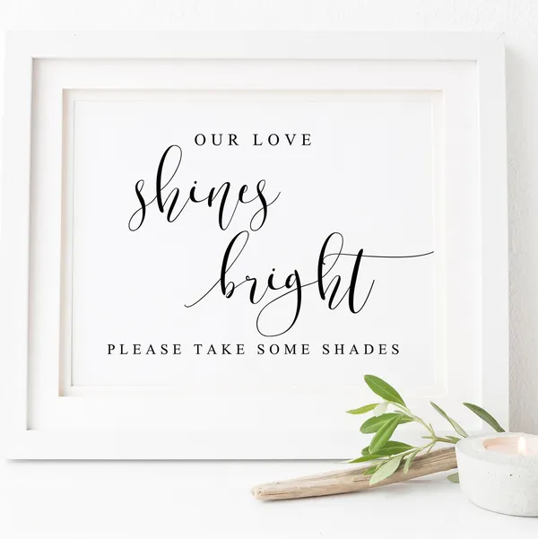 Our Love Shines Bright Wedding Sign Art Print