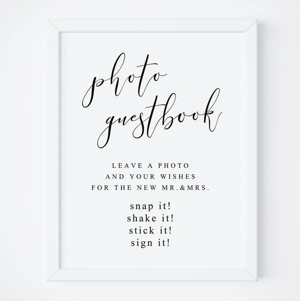 Photo Guestbook Sign, Wedding Reception Photo Booth