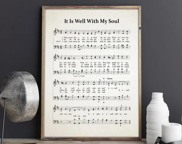 It Is Well With My Soul Hymn Sheet Music Art Print