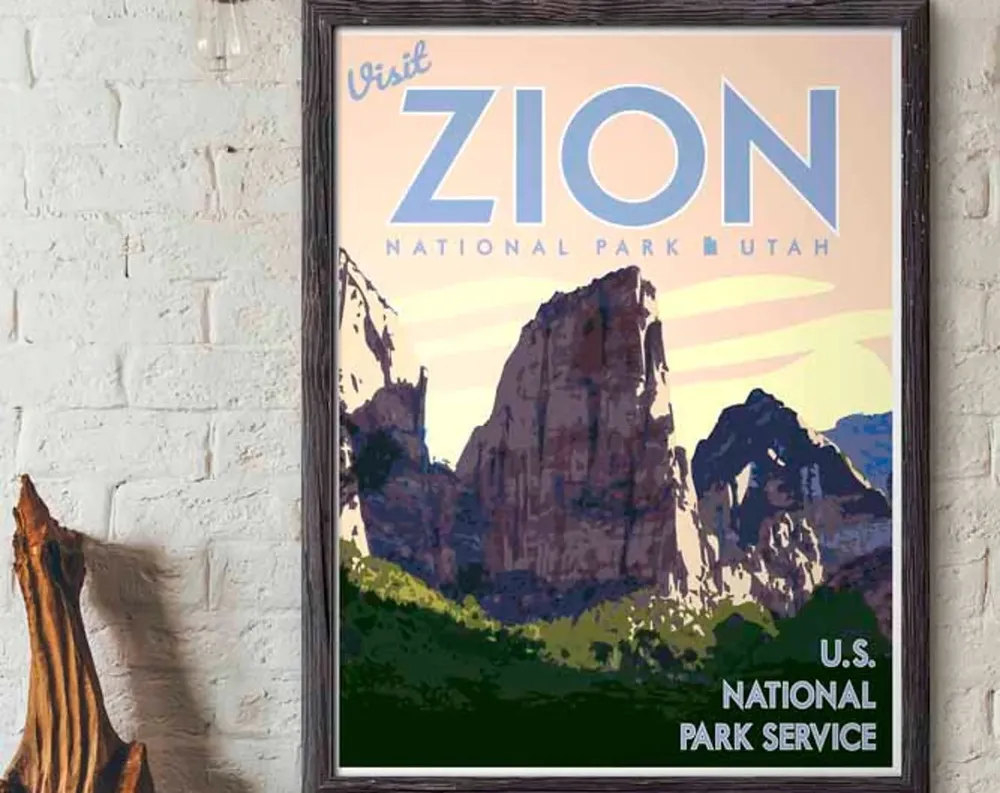 Zion National Park Utah Travel Poster