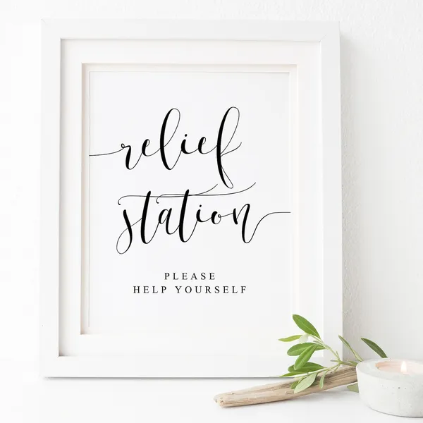 Beach Wedding Relief Station Sign Art Print