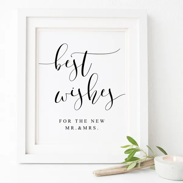 Best Wishes For The New Mr And Mrs Wedding Sign