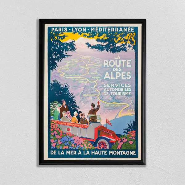 France Classic Vintage Travel Poster, Paris Wall Art