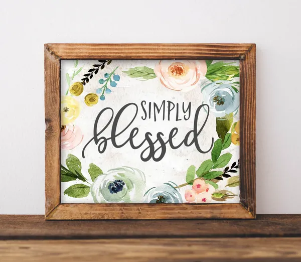 Wall Art Simply Blessed Inspirational Poster