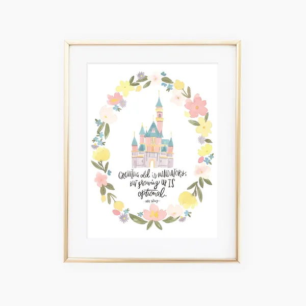 Growing Old Is Mandatory But Up Optional Art Print