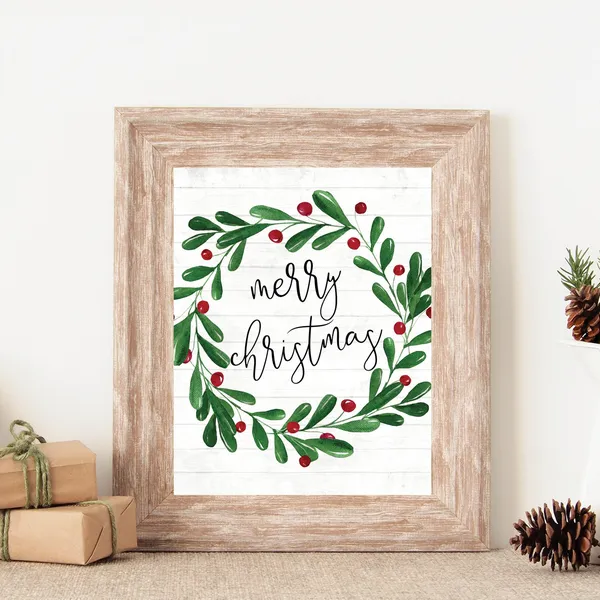 Christmas Merry Sign Farmhouse Holiday Art Print