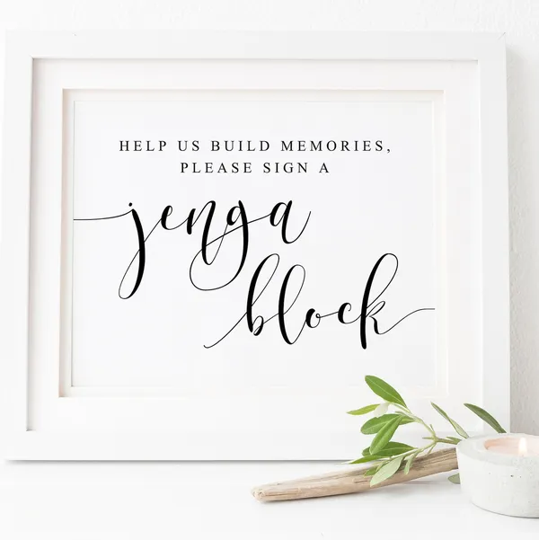 Jenga Guestbook Sign, Wedding Memory Keepsake