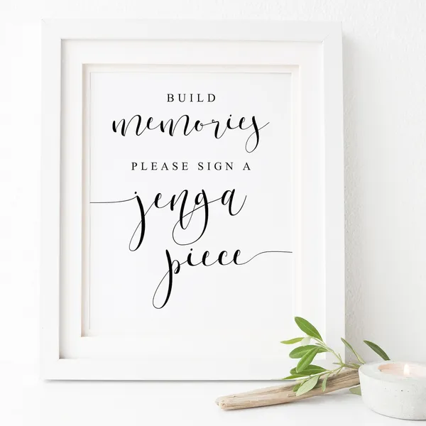 Build Memories Please Sign A Jenga Guestbook Sign
