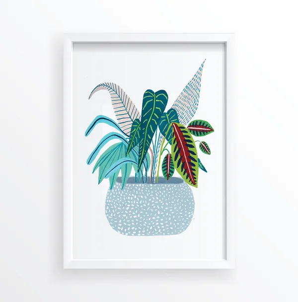 Botanical Print of House Plants, Kitchen Decor