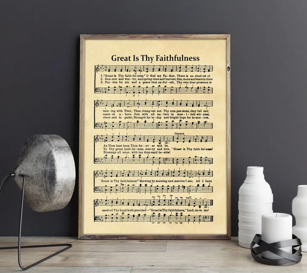 Great Is Thy Faithfulness Hymn Sheet Music Art Print - Image 2