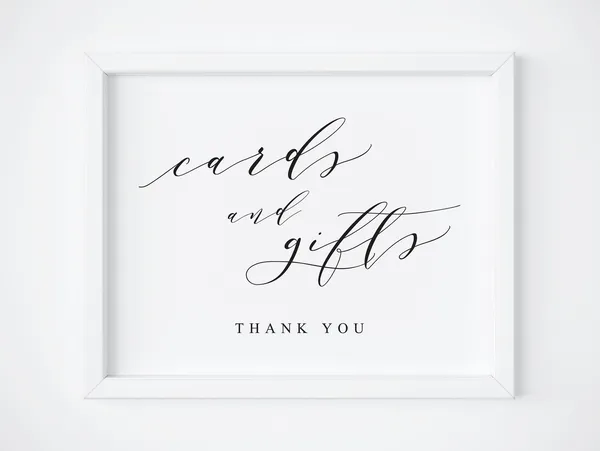 Cards And Gifts Wedding Reception Sign, Art Print