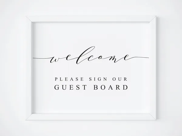 Welcome Please Sign Our Guest Board Wedding Sign