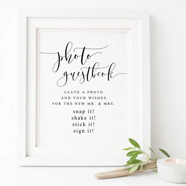 Wedding Guestbook Sign, Photo Guestbook Poster