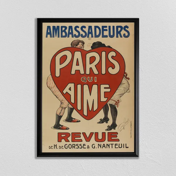Paris Skyline Travel Poster, Eiffel Tower Cityscape