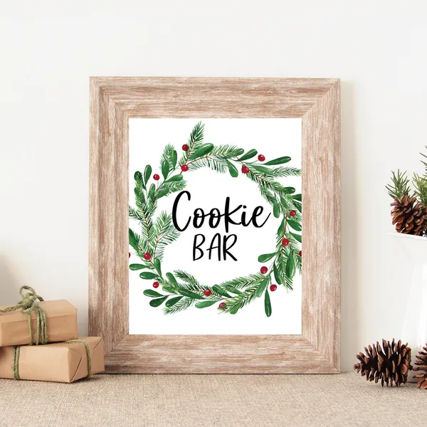 Christmas Cookie Bar Sign Holiday Party Art Print