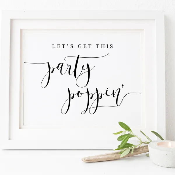 Popcorn Bar Wedding Sign, Wedding Table Sign