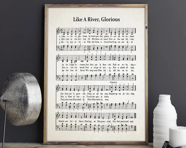 Like A River Glorious Hymn Sheet Music Poster