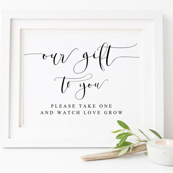 Love Grow Succulent Wedding Favor Sign, Art Print