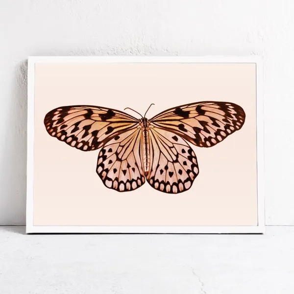 Butterfly Art Print, Neutral Nursery Earth Tones