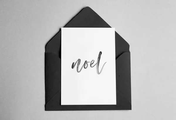 Christmas Card Minimalist Script Font Noel Art Print