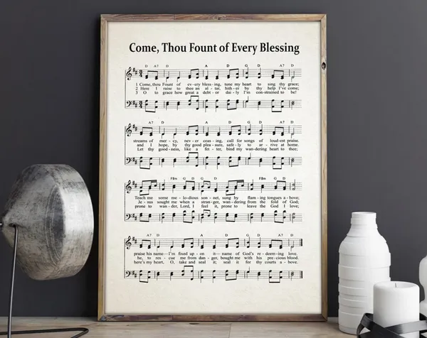 Come Thou Fount Hymn Sheet Music, Sunday School Poster