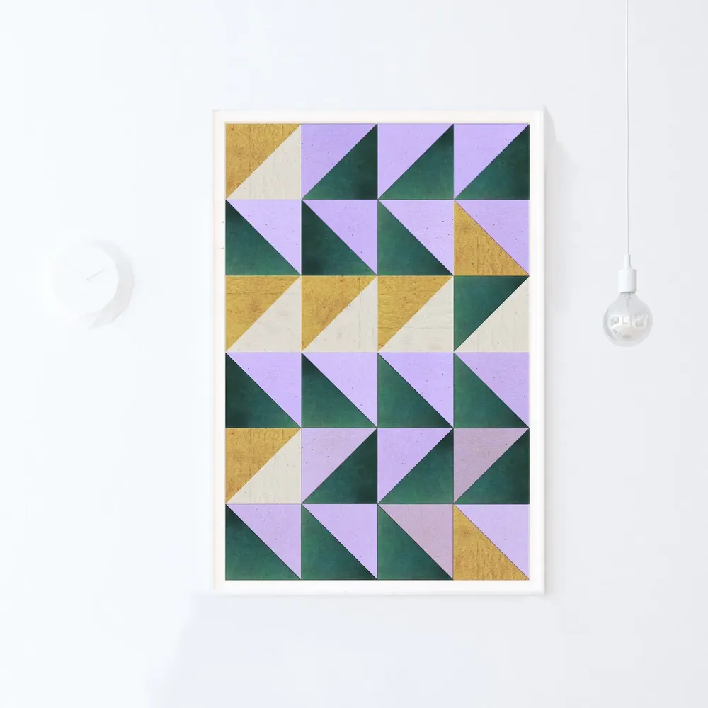 Mid Century Modern Geometric Poster, Abstract Art - Image 3