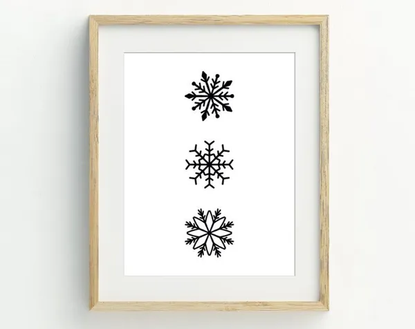 Black And White Snowflakes Christmas Art Print