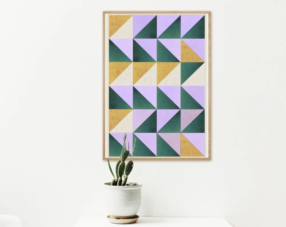 Mid Century Modern Geometric Poster, Abstract Art - Image 2
