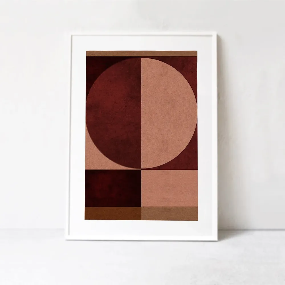 Mid Century Style Abstract Geometric Wall Art Print - Image 2