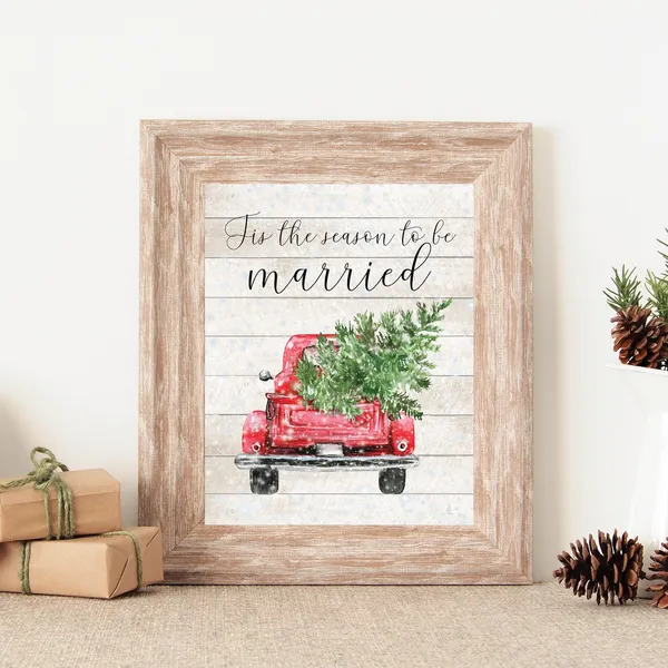 Tis The Season To Be Married Christmas Wedding Art Print