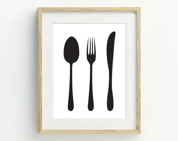 Cutlery Minimalist Kitchen Wall Art Print