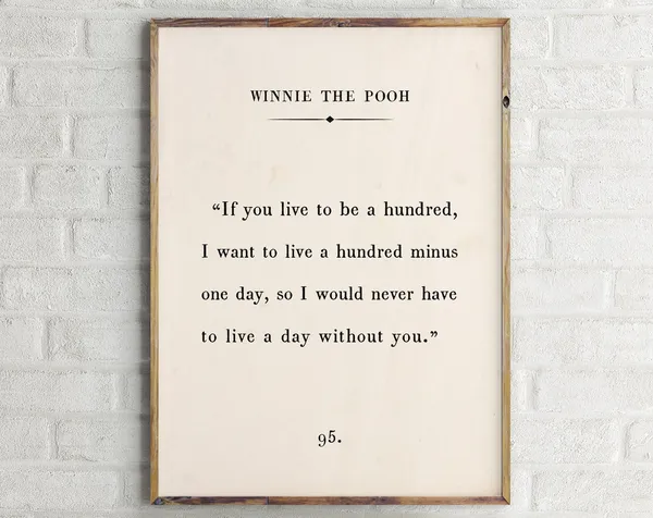 Winnie The Pooh Quote Custom Text Wall Art Print