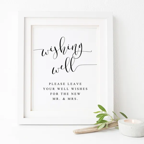 Wishing Well Wedding Advice Sign Art Print
